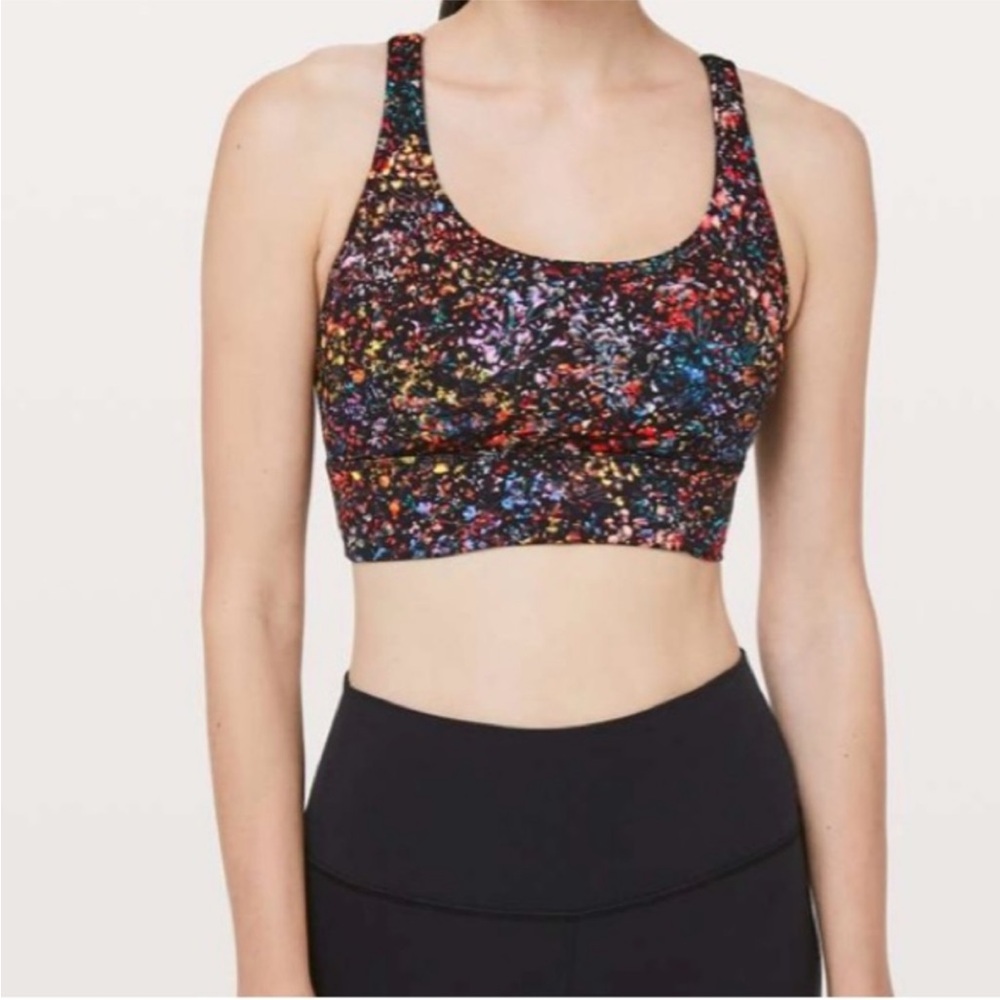 Lululemon Size 10 Energy Bra *Long Line
Flowerescent Multi / Lemon Ice